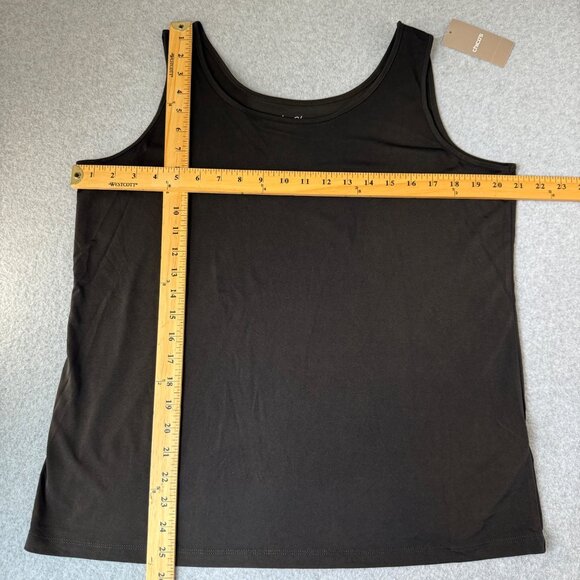Chicos Womens Black Scoop Neck Tank Top Sleeveless Stretch Size 2 US‎ Large NWT - Picture 8 of 11